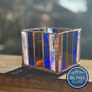 Blue & Amber Candleholder 3