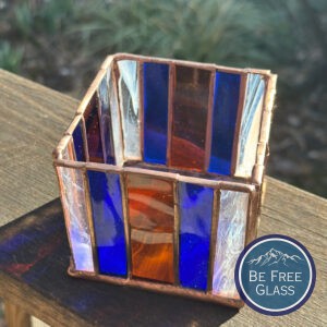 Blue & Amber Candleholder 2