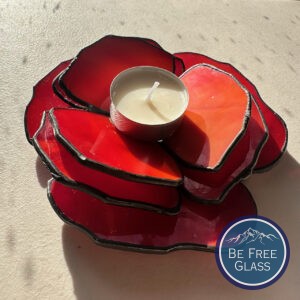 Red Poppy Candle Holder